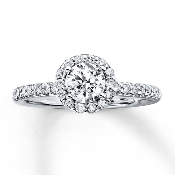 Previously Owned Diamond Engagement Ring 7/8 ct tw Round-cut 14K White Gold Size 4