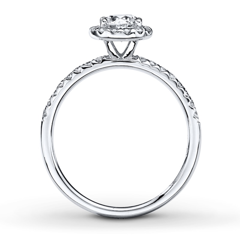 Main Image 2 of Previously Owned Diamond Engagement Ring 7/8 ct tw Round-cut 14K White Gold - Size 4