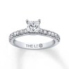 Thumbnail Image 1 of Previously Owned THE LEO Diamond Engagement Ring 1-1/8 ct tw Princess & Round-cut Diamonds 14K White Gold - Size 5