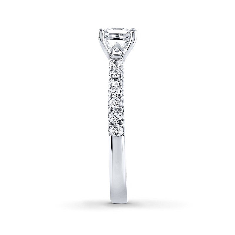 Main Image 3 of Previously Owned THE LEO Diamond Engagement Ring 1-1/8 ct tw Princess & Round-cut Diamonds 14K White Gold - Size 5