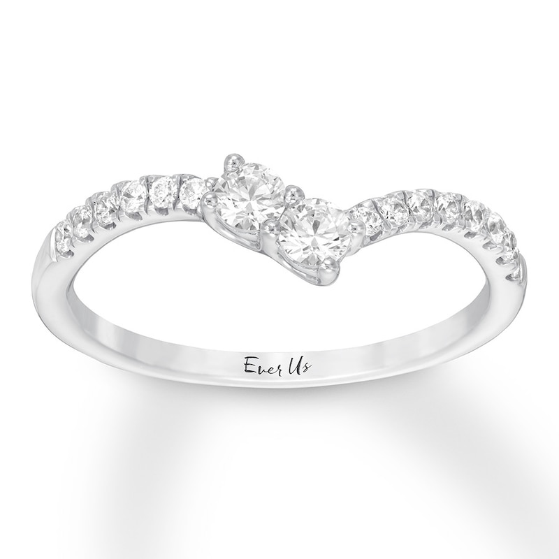 Main Image 1 of Previously Owned Ever Us Diamond Ring 1/6 ct tw Round-cut 10K White Gold Size 8.5