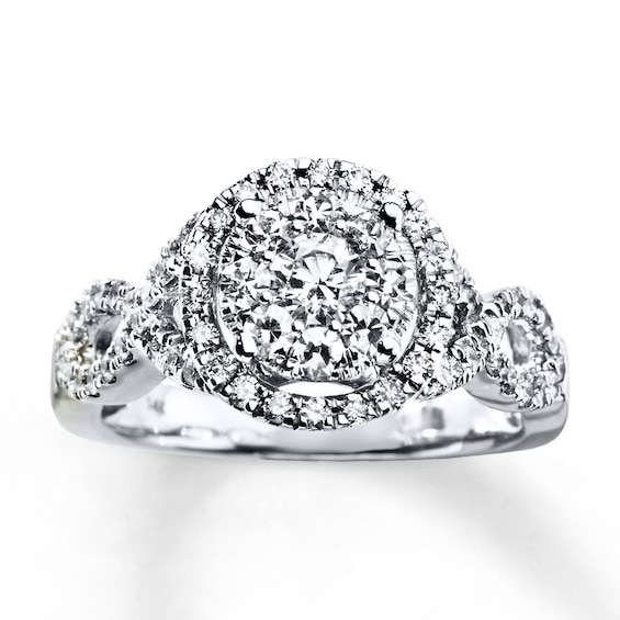 Previously Owned Diamond Engagement Ring 1 ct tw Round-cut 14K White Gold Size 3