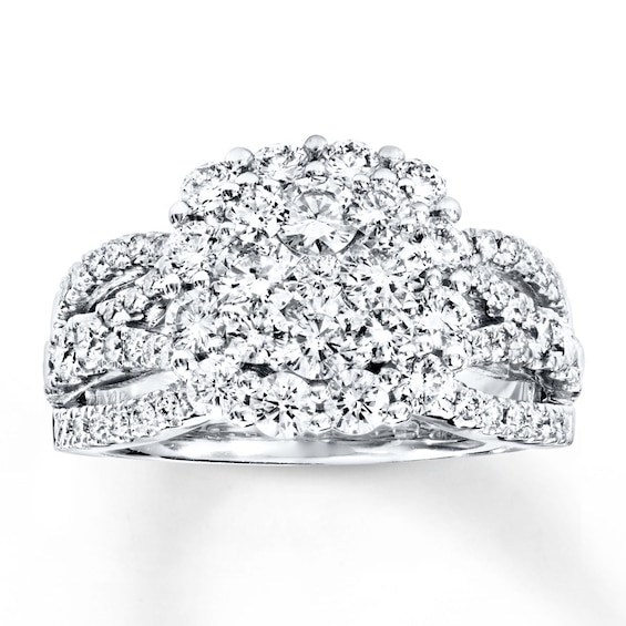Previously Owned Engagement Ring 2 ct tw Round-cut Diamonds 14K White Gold 10.5