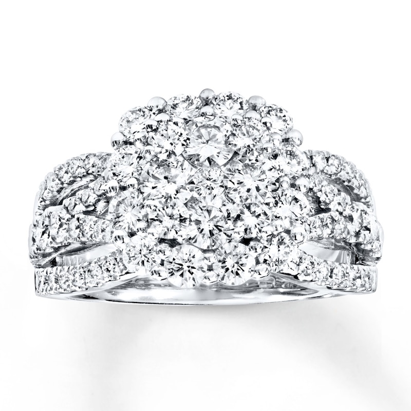 Main Image 1 of Previously Owned Engagement Ring 2 ct tw Round-cut Diamonds 14K White Gold - Size 10.5