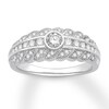 Thumbnail Image 1 of Previously Owned Diamond Anniversary Band 1/2 ct tw Round-cut 14K White Gold - Size 4.5