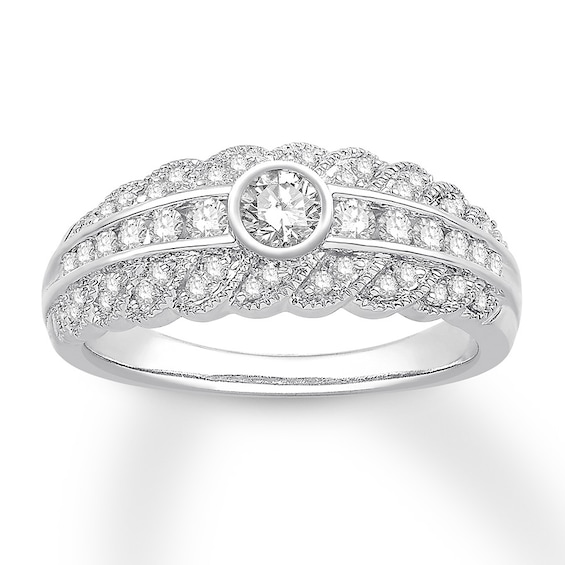 Previously Owned Diamond Anniversary Band 1/2 ct tw Round-cut 14K White Gold Size 4.5