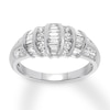 Thumbnail Image 1 of Previously Owned Diamond Anniversary Band 3/4 ct tw Round & Baguette-cut 14K White Gold - Size 9