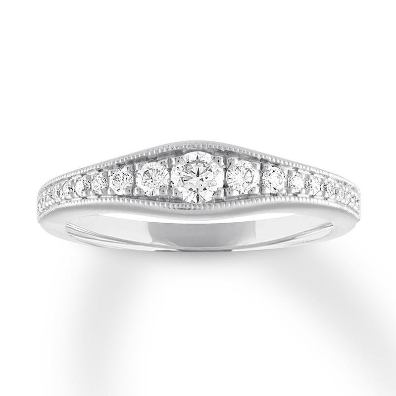 Main Image 1 of Previously Owned Diamond Anniversary Band 3/8 ct tw Round-cut 14K White Gold - Size 9.25