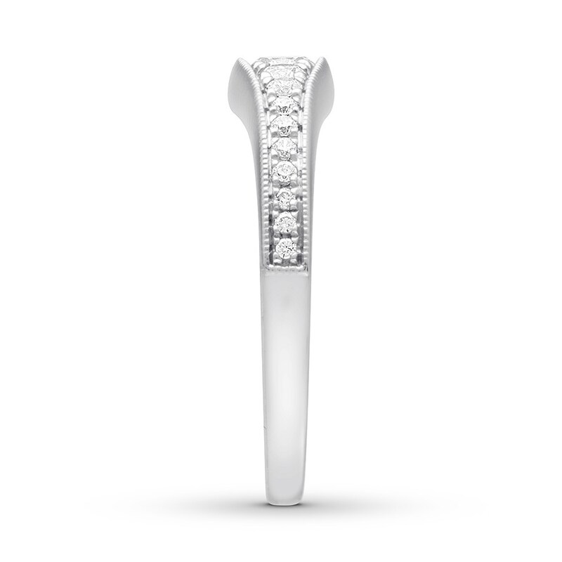 Main Image 3 of Previously Owned Diamond Anniversary Band 3/8 ct tw Round-cut 14K White Gold - Size 9.25