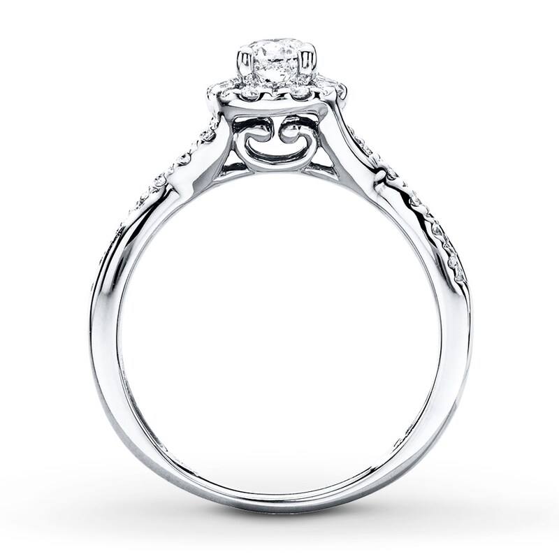 Previously Owned Diamond Engagement Ring 1/2 ct tw Round-cut 10K White Gold - Size 3.25