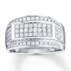 Thumbnail Image 0 of Previously Owned Men's Band 1 ct tw Round-cut Diamonds 10K White Gold - Size 13