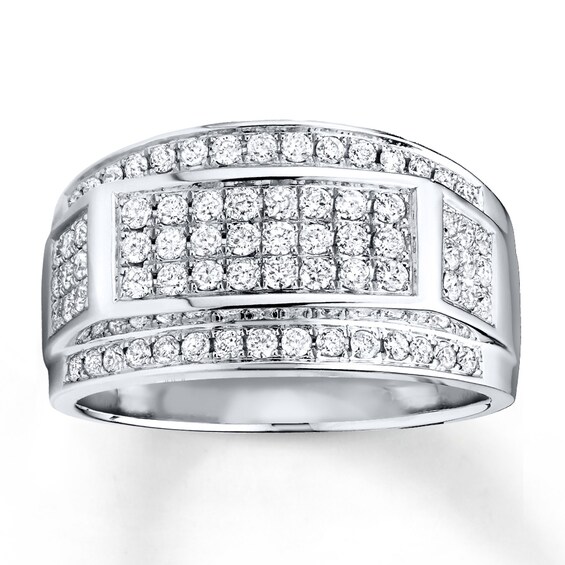 Previously Owned Men's Band 1 ct tw Round-cut Diamonds 10K White Gold Size 13