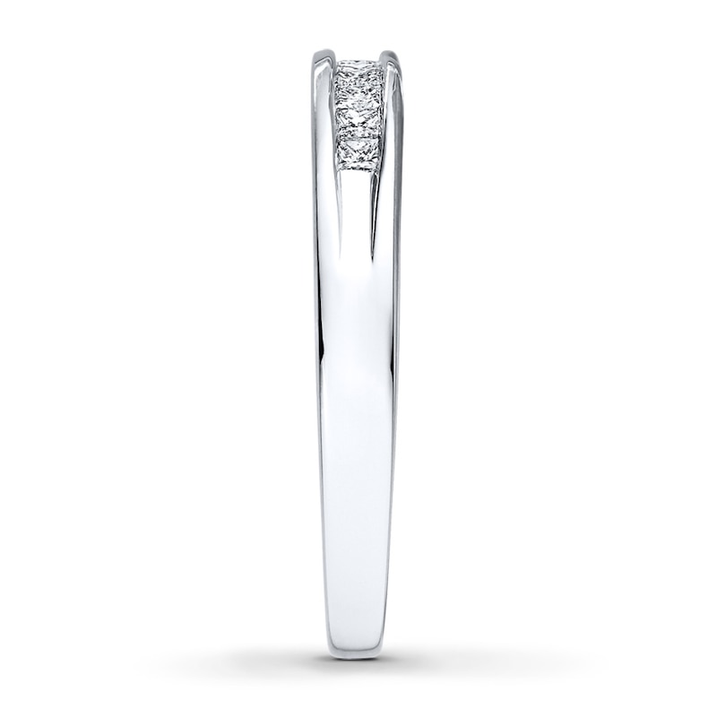 Main Image 3 of Previously Owned Diamond Wedding Band 1/4 ct tw Princess-cut 14K White Gold Size 4.5