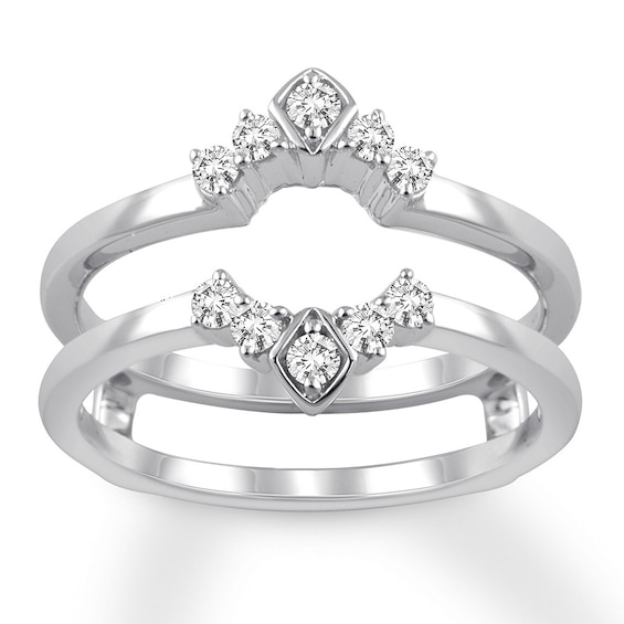 Previously Owned Diamond Enhancer Ring 1/4 ct tw Round-cut 14K White Gold Size 4