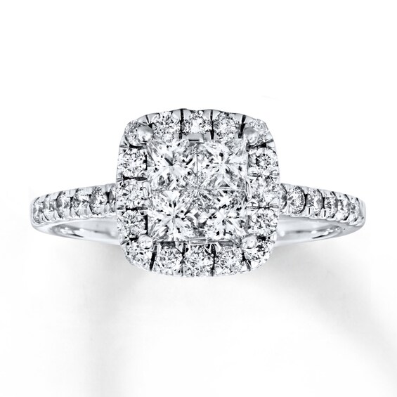 Previously Owned Diamond Engagement Ring 1 ct tw Princess-cut 14K White Gold Size 9.5