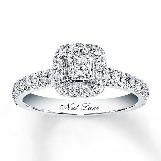Previously Owned Neil Lane Engagement Ring 7/8 ct tw Diamonds 14K White Gold Size 10.25