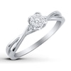 Thumbnail Image 2 of Previously Owned Diamond Promise Ring 1/15 ct tw 10K White Gold - Size 4