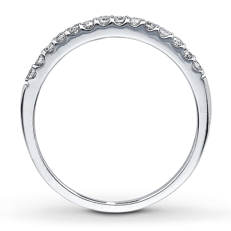Main Image 2 of Previously Owned Diamond Wedding Band 1/4 ct tw Round-cut 14K White Gold - Size 4.5