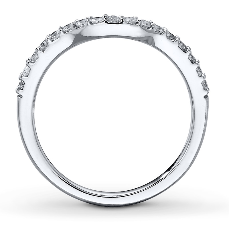 Main Image 2 of Previously Owned Diamond Wedding Band 1/4 ct tw Round-cut 14K White Gold - Size 9.75