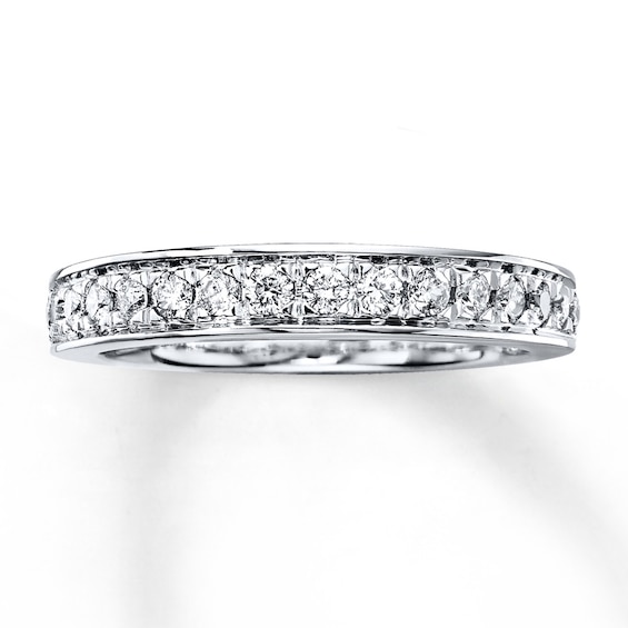 Previously Owned Diamond Wedding Ring 3/8 ct tw Round-cut 14K White Gold Size 11.25