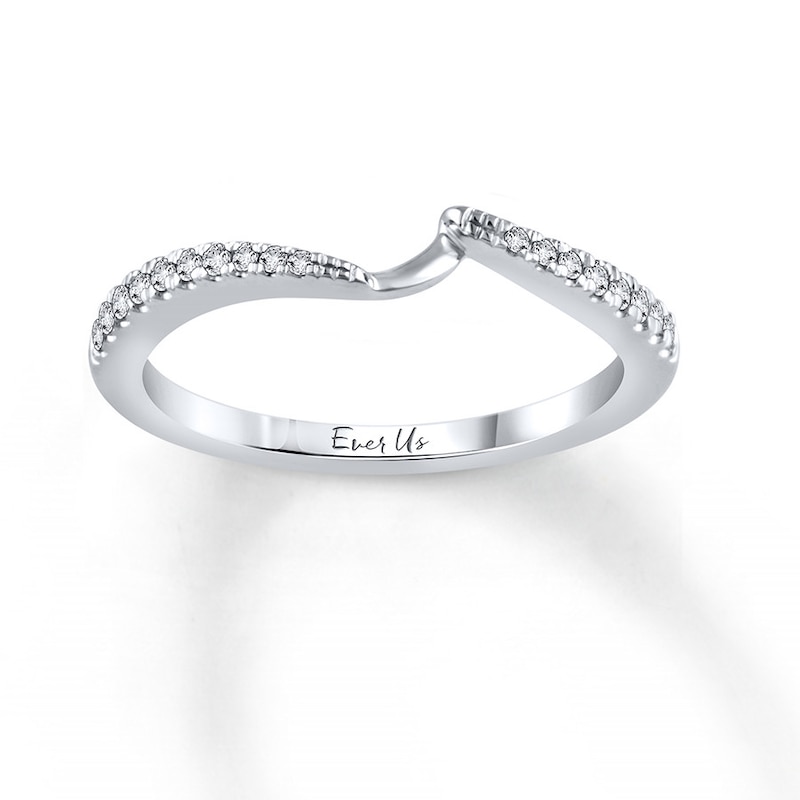 Main Image 1 of Previously Owned Ever Us Band 1/8 ct tw Round-cut Diamonds 14K White Gold - Size 10