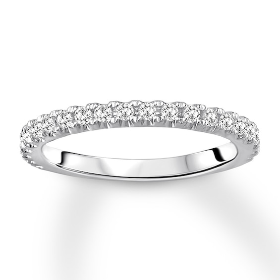 Previously Owned Diamond Wedding Band 3/8 ct tw Round-cut 14K White Gold 4.75