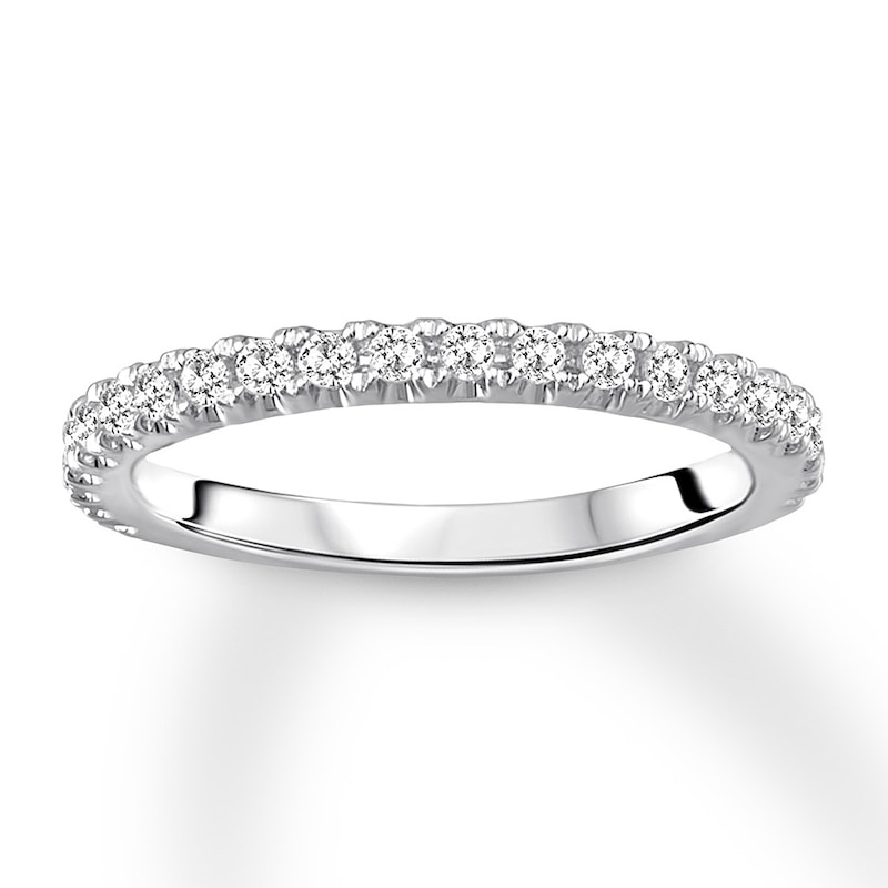 Main Image 1 of Previously Owned Diamond Wedding Band 3/8 ct tw Round-cut 14K White Gold - Size 4.75