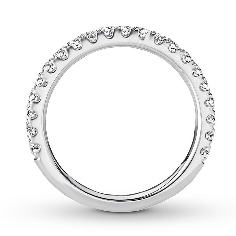 Main Image 2 of Previously Owned Diamond Wedding Band 3/8 ct tw Round-cut 14K White Gold - Size 4.75