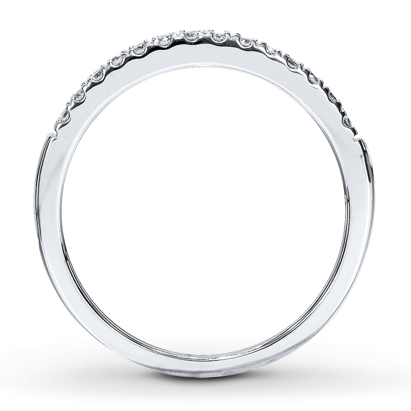 Main Image 2 of Previously Owned Diamond Wedding Band 1/8 ct tw Round-cut 14K White Gold - Size 4