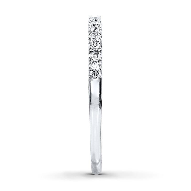 Main Image 3 of Previously Owned Diamond Wedding Band 1/8 ct tw Round-cut 14K White Gold - Size 4