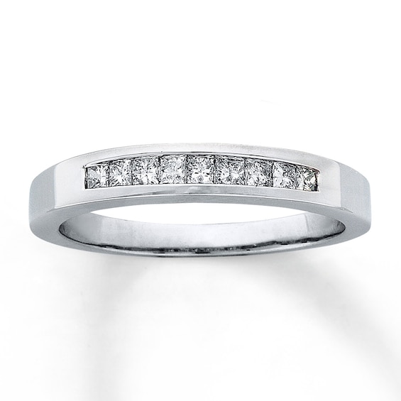 Previously Owned Diamond Anniversary Band 1/4 ct tw Princess-cut 14K White Gold Size 3