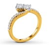 Thumbnail Image 1 of Previously Owned Ever Us Two-Stone Anniversary Ring 1/2 ct tw Round-cut Diamonds 14K Yellow Gold - Size 12