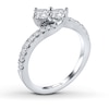 Thumbnail Image 1 of Previously Owned Ever Us Two-Stone Anniversary Ring 1 ct tw Round-cut Diamonds 14K White Gold - Size 8