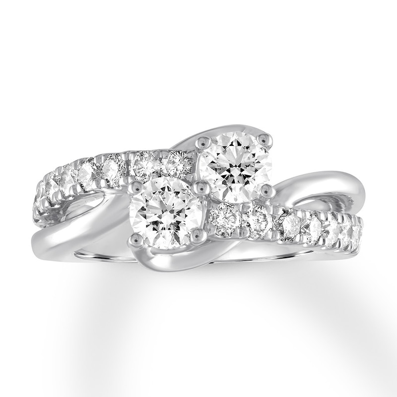 Previously Owned Ever Us Two-Stone Diamond Anniversary Ring 1-1/2 ct tw Round 14K White Gold