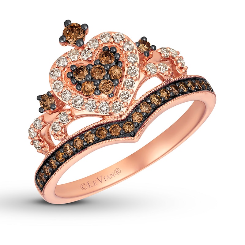 Previously Owned Le Vian Chocolate Diamond Tiara Ring 1/2 ct tw 14K Strawberry Gold - Size 9.75