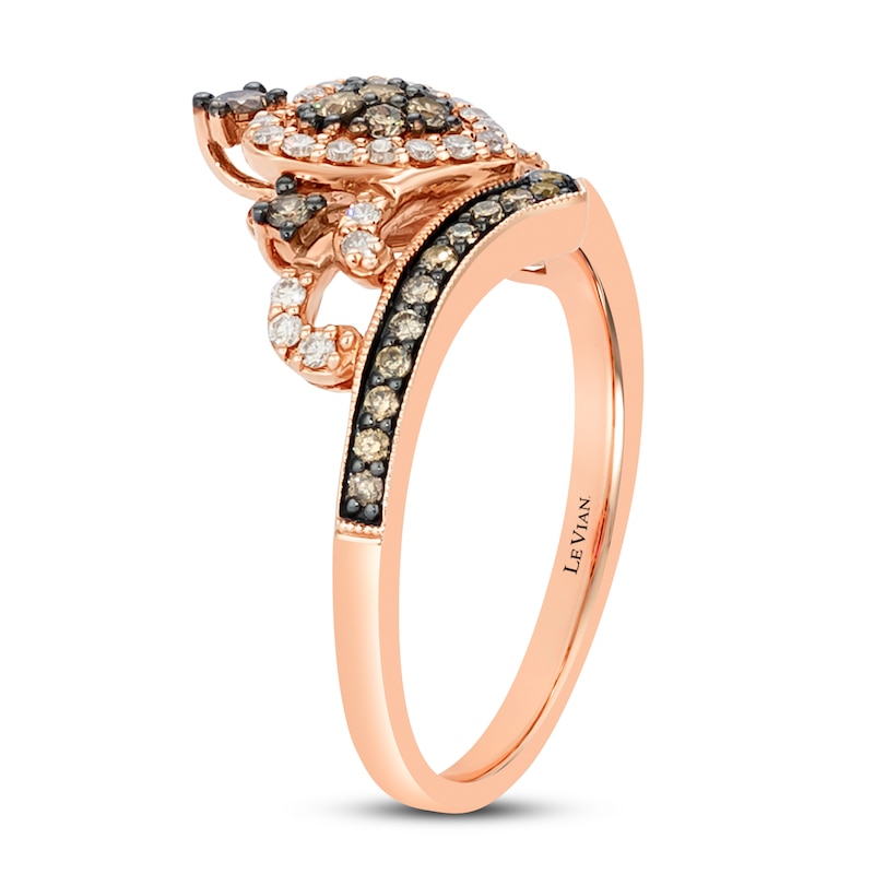 Previously Owned Le Vian Chocolate Diamond Tiara Ring 1/2 ct tw 14K Strawberry Gold - Size 9.75