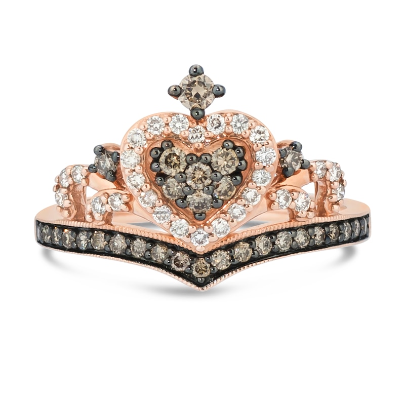 Main Image 4 of Previously Owned Le Vian Chocolate Diamond Tiara Ring 1/2 ct tw 14K Strawberry Gold - Size 9.75