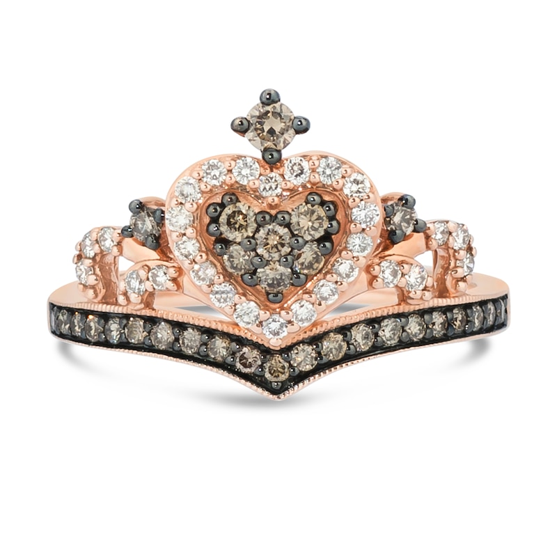 Previously Owned Le Vian Chocolate Diamond Tiara Ring 1/2 ct tw 14K Strawberry Gold - Size 9.75