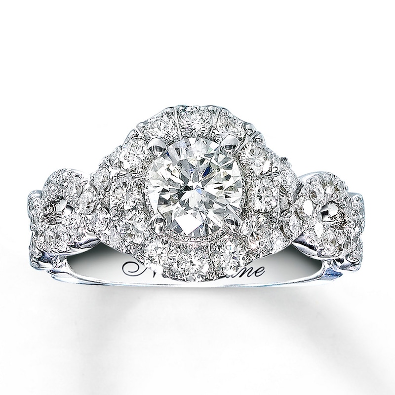 Previously Owned Neil Lane Engagement Ring 1-5/8 ct tw Round-cut Diamonds 14K White Gold