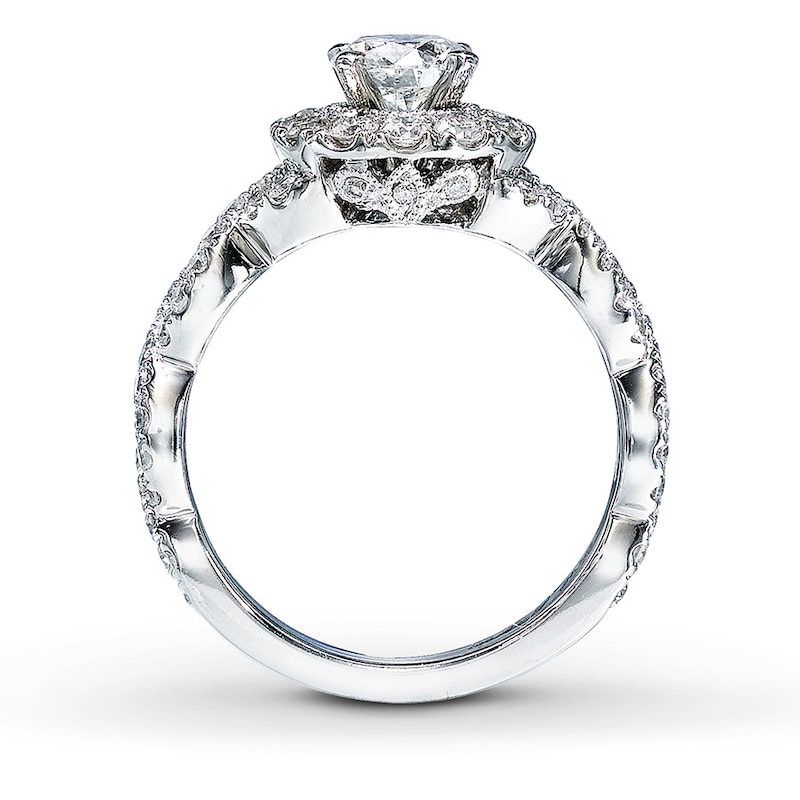 Previously Owned Neil Lane Engagement Ring 1-5/8 ct tw Round-cut Diamonds 14K White Gold - Size 9.5