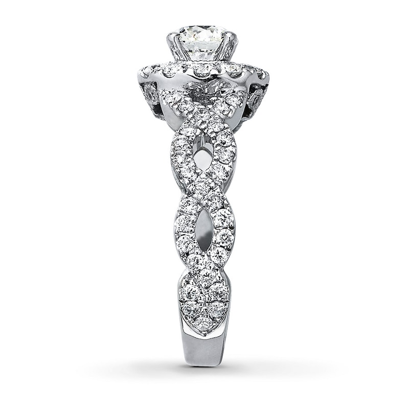 Previously Owned Neil Lane Engagement Ring 1-5/8 ct tw Round-cut Diamonds 14K White Gold - Size 9.5