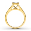 Thumbnail Image 1 of Previously Owned Diamond Engagement Ring 5/8 ct tw Princess, Baguette & Round-cut 14K Yellow Gold - Size 9