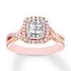 Previously Owned Diamond Engagement Ring 1/2 ct tw Princess & Round-cut 14K Rose Gold
