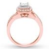 Previously Owned Diamond Engagement Ring 1/2 ct tw Princess & Round-cut 14K Rose Gold