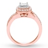 Thumbnail Image 2 of Previously Owned Diamond Engagement Ring 1/2 ct tw Princess & Round-cut 14K Rose Gold - Size 4.75