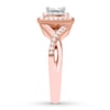Thumbnail Image 3 of Previously Owned Diamond Engagement Ring 1/2 ct tw Princess & Round-cut 14K Rose Gold - Size 4.75