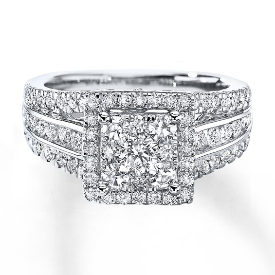 Previously Owned Diamond Engagement Ring 1-1/2 ct tw Round-cut 14K White Gold Size 10.25