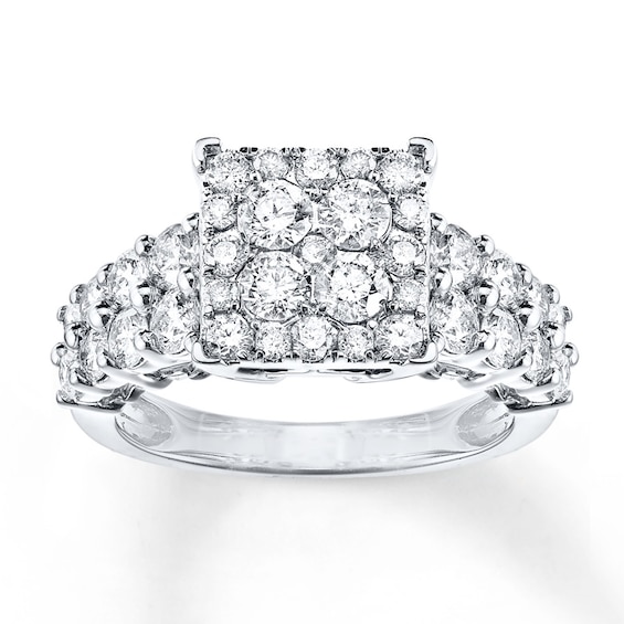 Previously Owned Diamond Engagement Ring 2 ct tw Round-cut 14K White Gold Size 8
