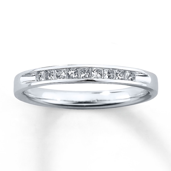 Previously Owned Diamond Wedding Band 1/4 ct tw Princess-cut 10K White Gold Size