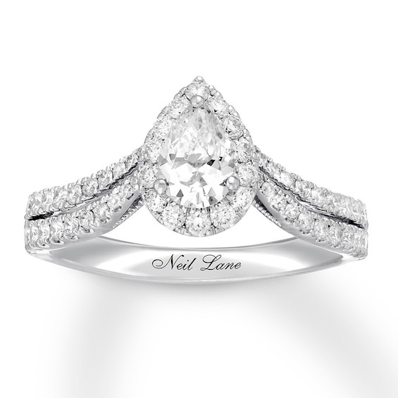 Previously Owned Neil Lane Diamond Engagement Ring 1 ct tw Pear-cut 14K White Gold Size 9.25